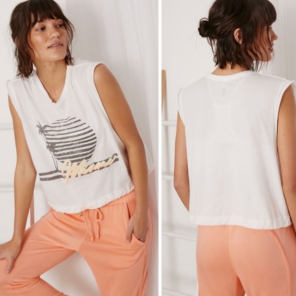 NWT FREE PEOPLE t shirt BRING THE HEAT Miami